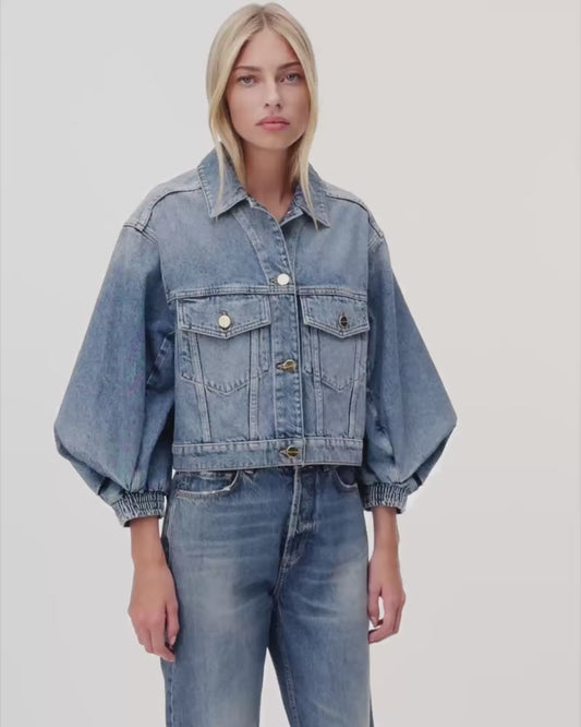 ג'קט ג'ינס קרופ לנשים Luca