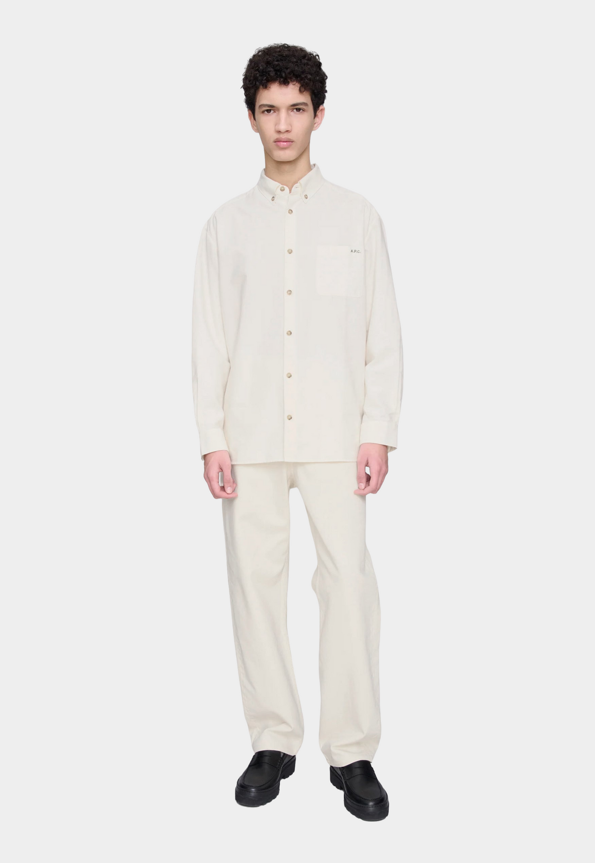 Lavender חולצה מכופתרת לגברים Mateo A.P.C