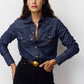 Lavender חולצת ג'ינס מכופתרת לנשים Denim Button Down PAPER