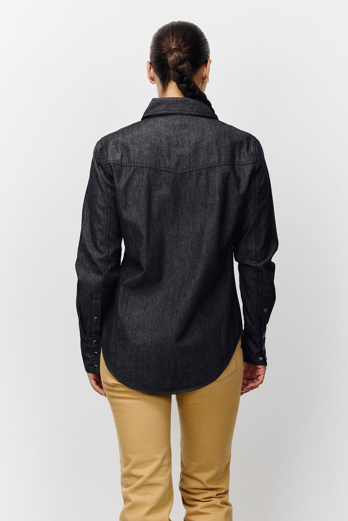 Lavender חולצת ג'ינס מכופתרת לנשים Denim Button Down PAPER