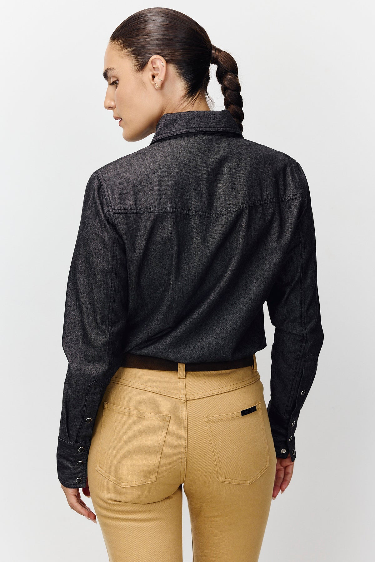 Lavender חולצת ג'ינס מכופתרת לנשים Denim Button Down PAPER