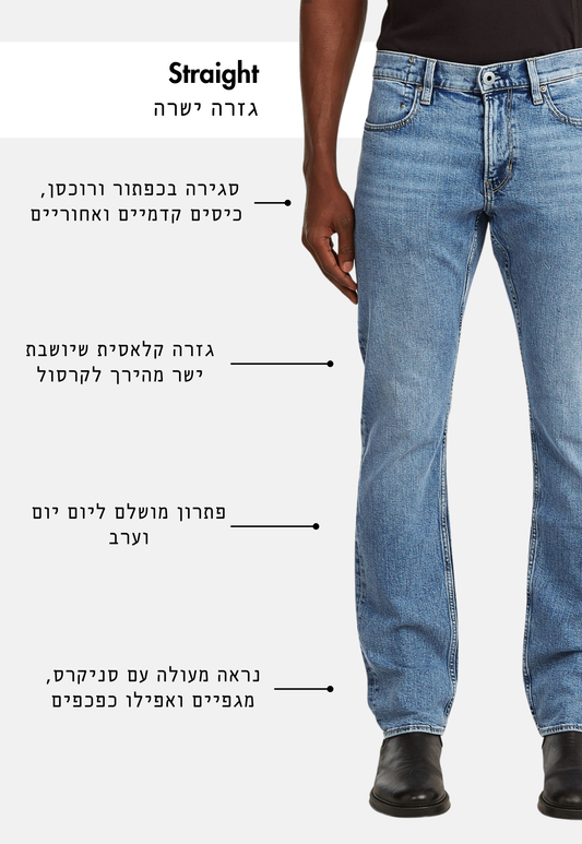 White Smoke ג'ינס ארוך לגברים Mosa - Straight Fit G STAR