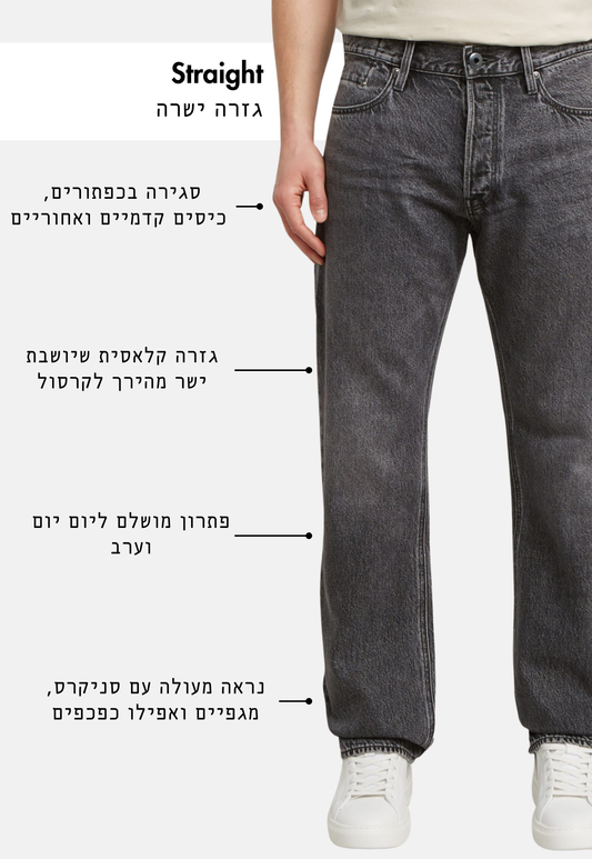 White Smoke ג'ינס ארוך לגברים Dakota - Straight Fit G STAR