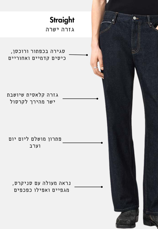 White Smoke ג'ינס ארוך לגברים  Mullen - Straight Fit ALLSAINTS