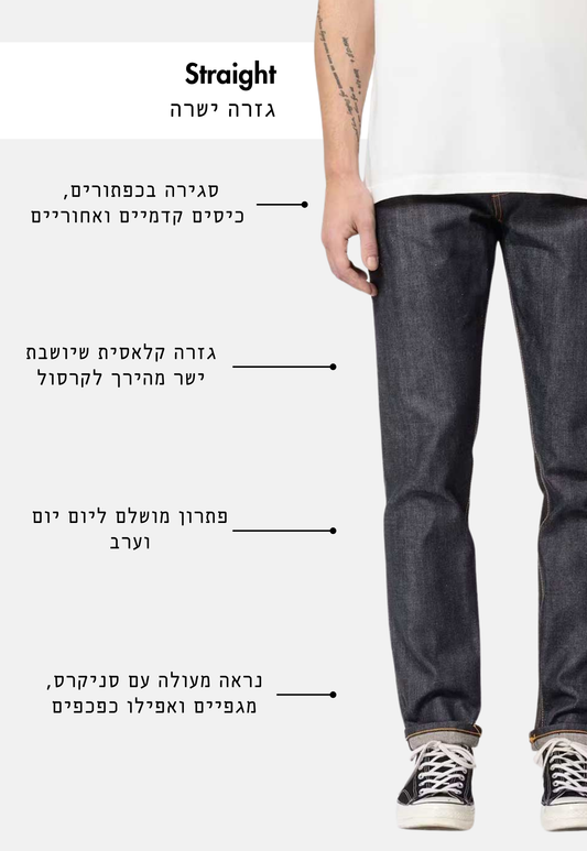 White Smoke ג'ינס ארוך לגברים Steady Eddie II - Straight Fit NUDIE