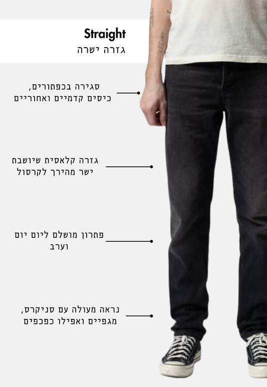 White Smoke ג'ינס ארוך לגברים Steady Eddie II - Straight Fit NUDIE