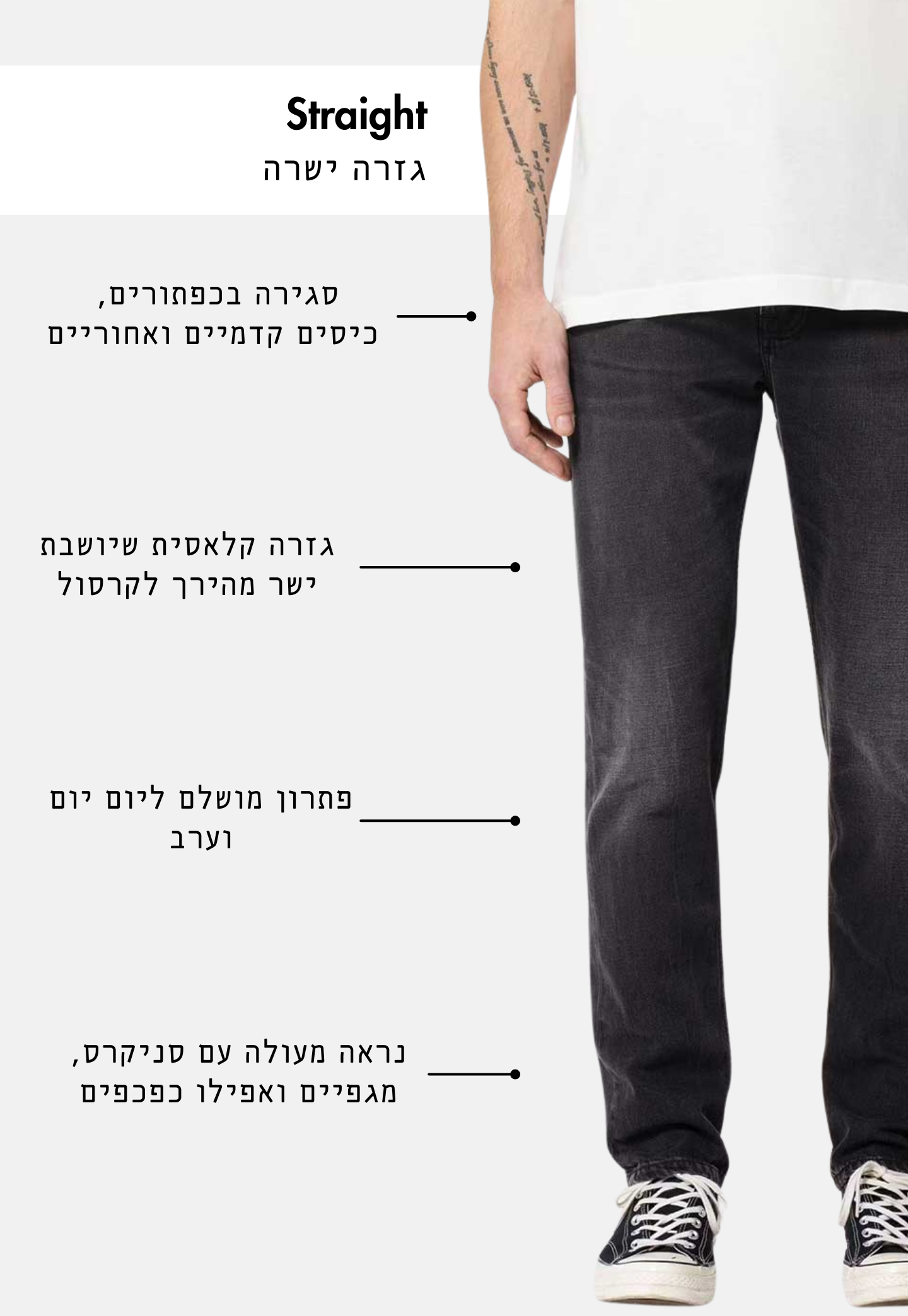 White Smoke ג'ינס ארוך לגברים Steady Eddie II - Straight Fit NUDIE