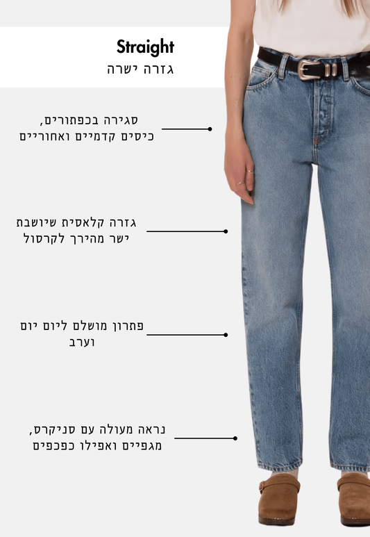 White Smoke ג'ינס ארוך לנשים Lofty Lo – Straight Fit NUDIE