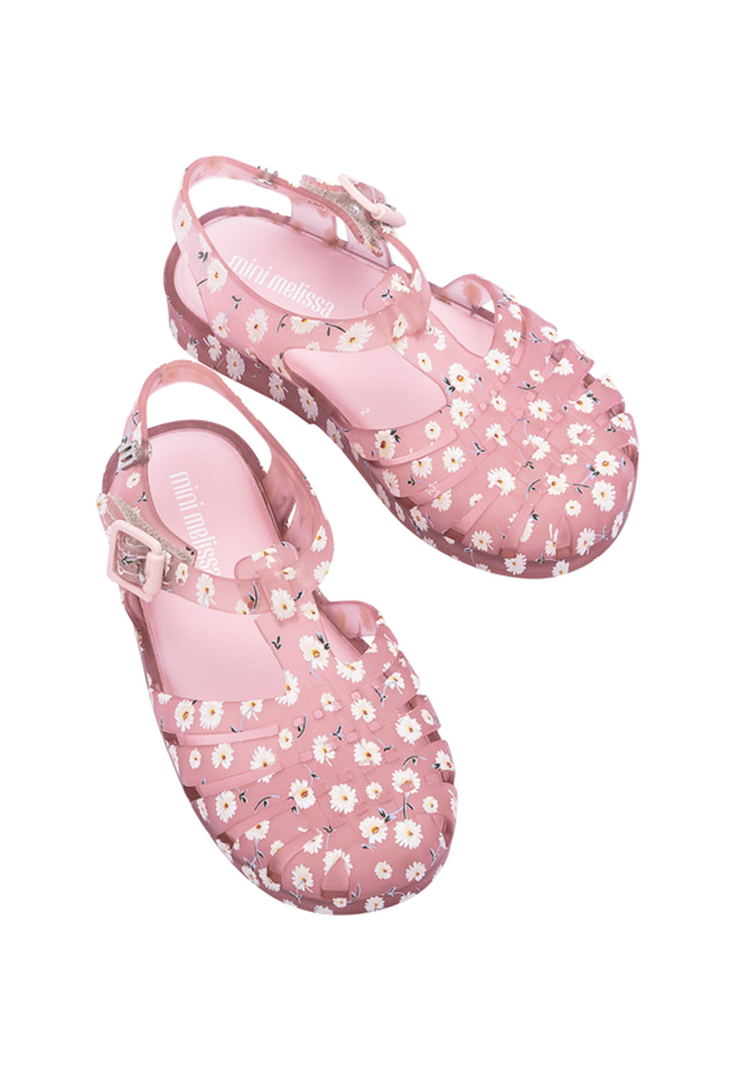 Light Pink סנדלים בסגנון שקפקפים עם הדפס פרחים | 23-27 MELISSA