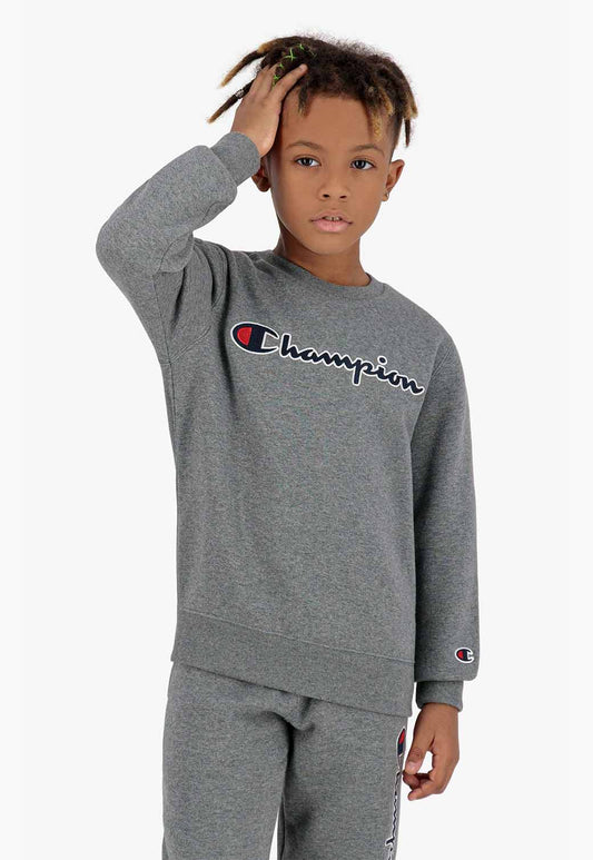 Dim Gray סווטשירט עם לוגו רקום | ילדים CHAMPION