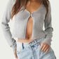 Light Gray סוודר מנצנץ לנשים FREE PEOPLE