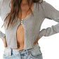 Dark Gray סוודר מנצנץ לנשים FREE PEOPLE