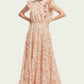 Light Gray שמלת מקסי עם הדפס ושרוולי מלמלה כותנה אורגנית SCOTCH & SODA