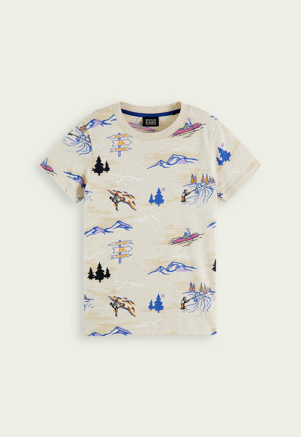 Antique White טי שירט קצרה בהדפס ספורט אתגרי לילדים SCOTCH & SODA