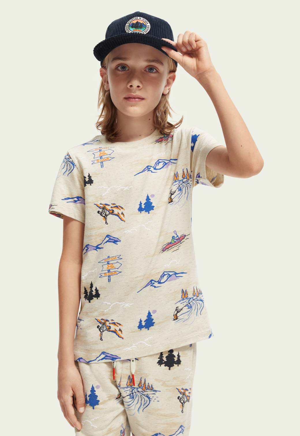 Antique White טי שירט קצרה בהדפס ספורט אתגרי לילדים SCOTCH & SODA