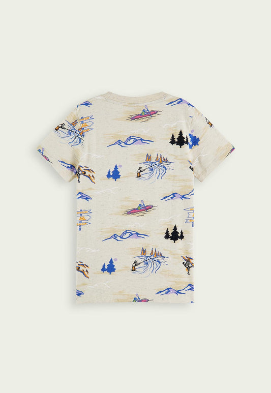 Antique White טי שירט קצרה בהדפס ספורט אתגרי לילדים SCOTCH & SODA