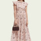 Light Gray שמלת מקסי פרחונית כותנה אורגנית לנשים SCOTCH & SODA