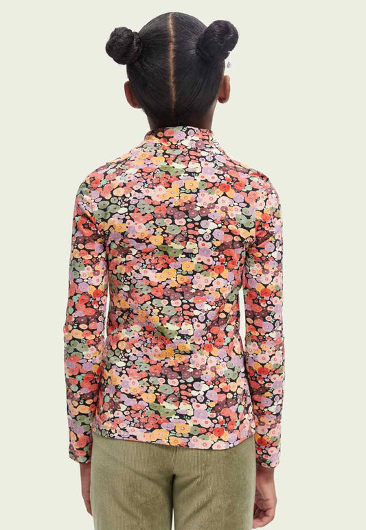 Light Gray טי-שירט ארוכה לילדות SCOTCH & SODA