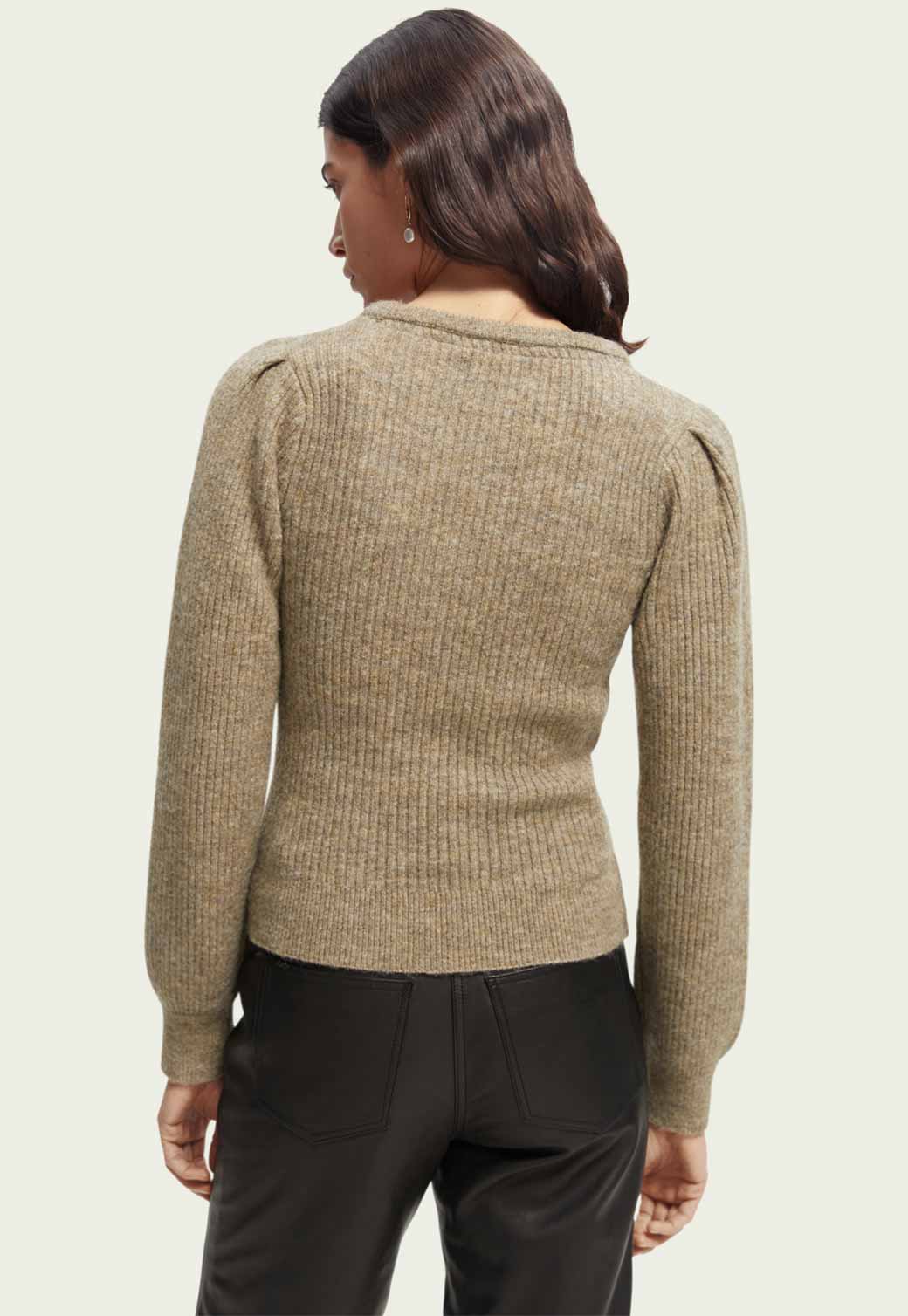 Dark Slate Gray סוודר עם מפתח וי לנשים SCOTCH & SODA