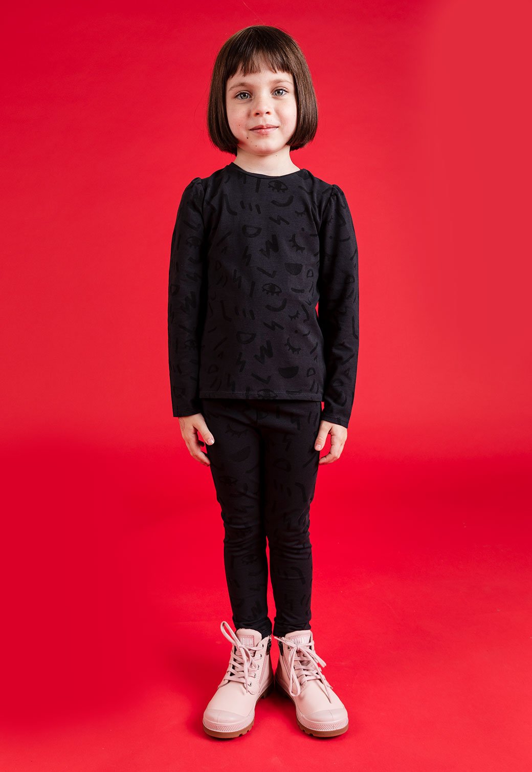 Firebrick חולצה ארוכה עם הדפס story X MINENE