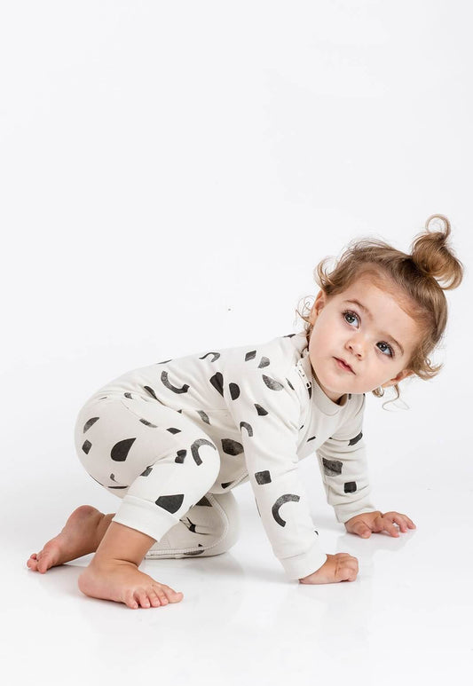 White Smoke אוברול לתינוקות עם הדפס וסגירת רוכסן story X MINENE