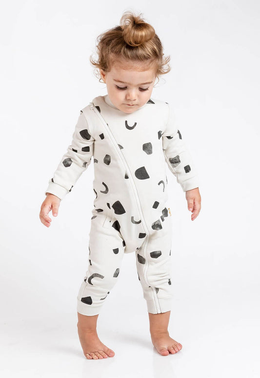 White Smoke אוברול לתינוקות עם הדפס וסגירת רוכסן story X MINENE