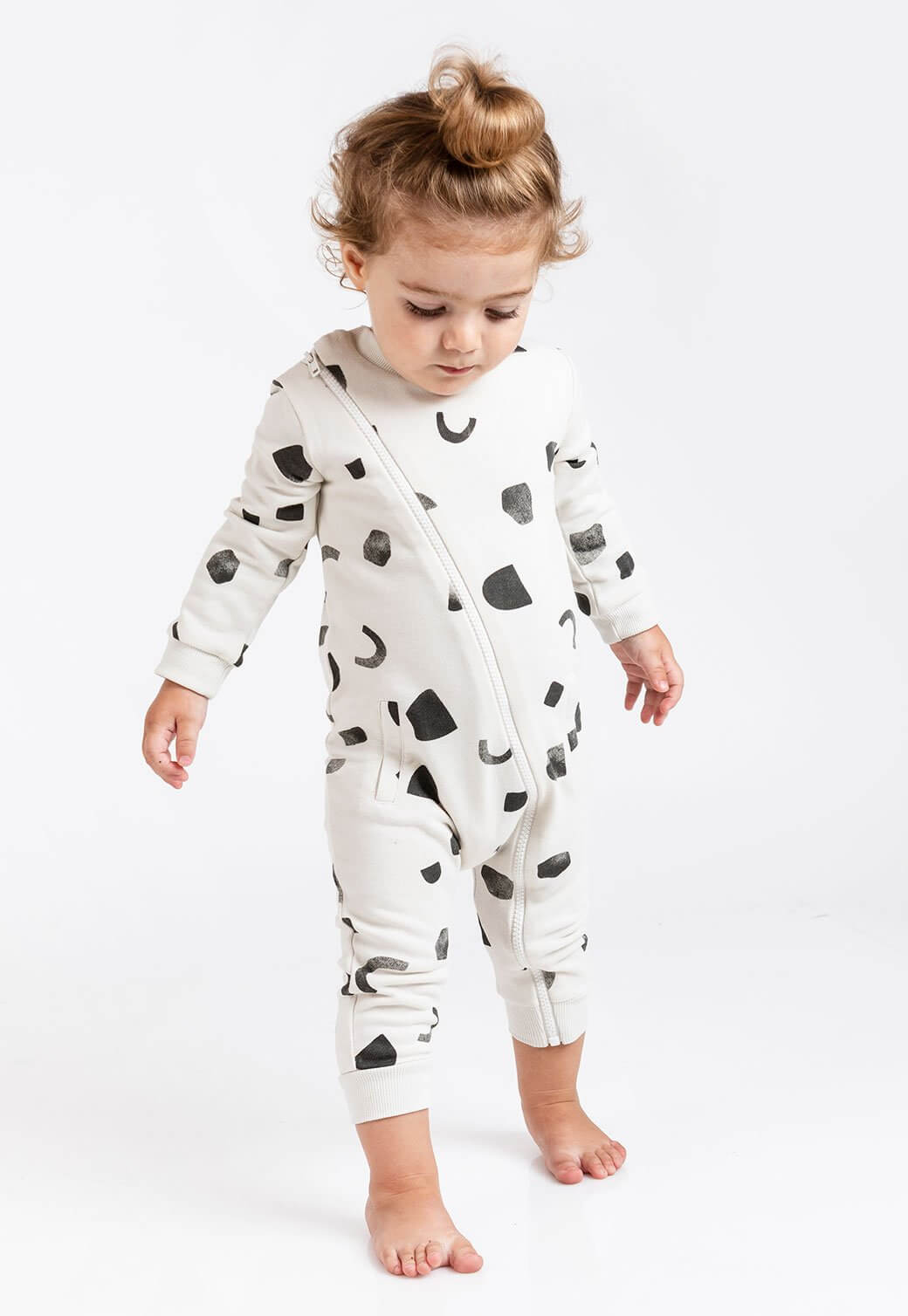 White Smoke אוברול לתינוקות עם הדפס וסגירת רוכסן story X MINENE