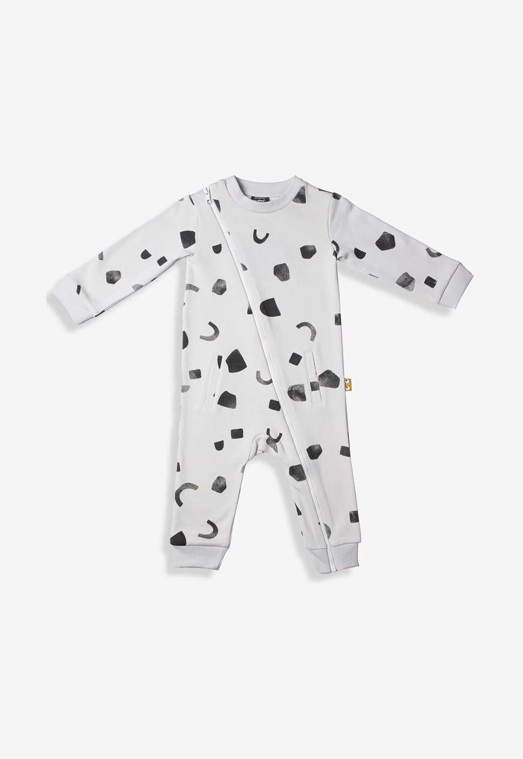 White Smoke אוברול לתינוקות עם הדפס וסגירת רוכסן story X MINENE