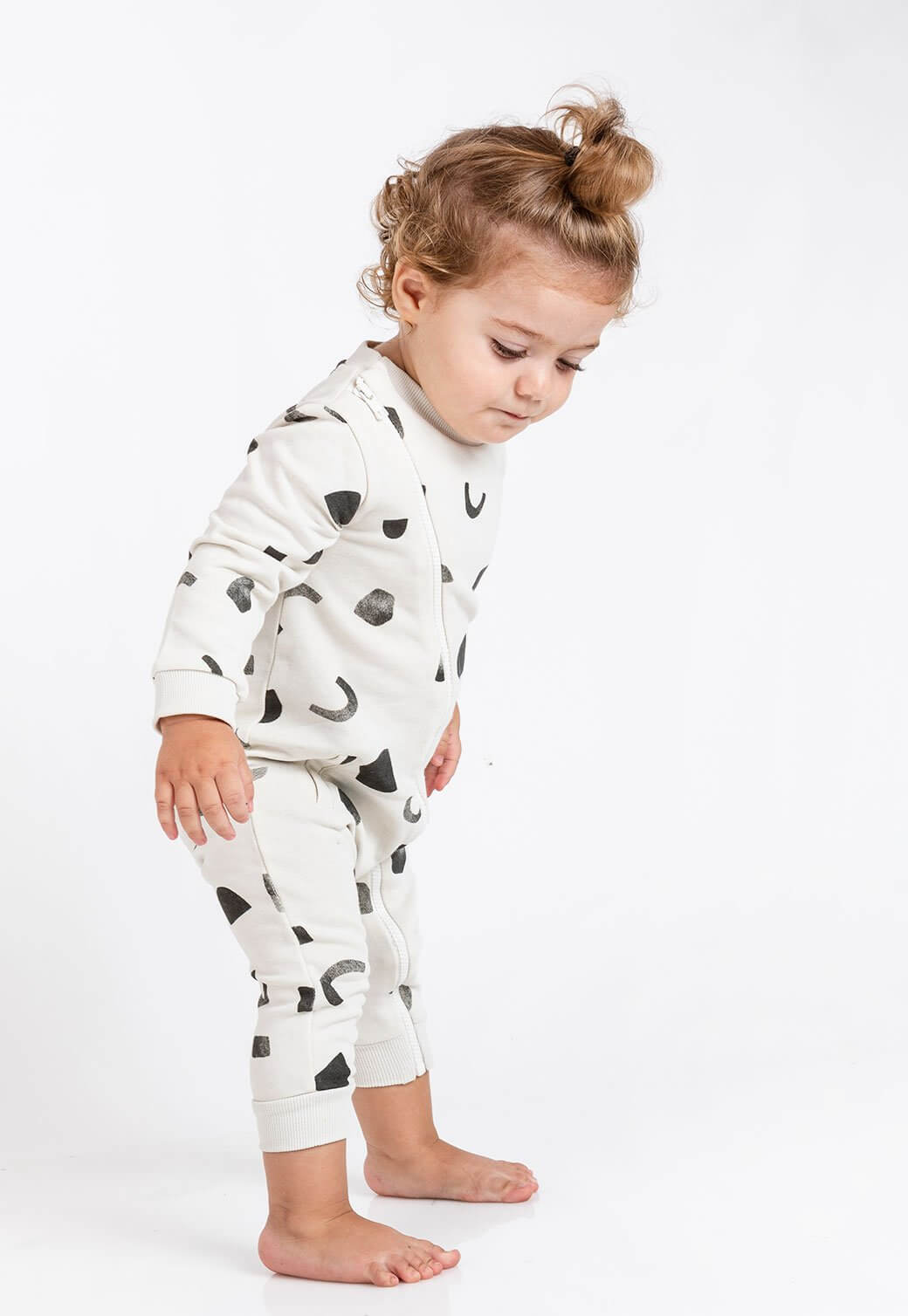 White Smoke אוברול לתינוקות עם הדפס וסגירת רוכסן story X MINENE