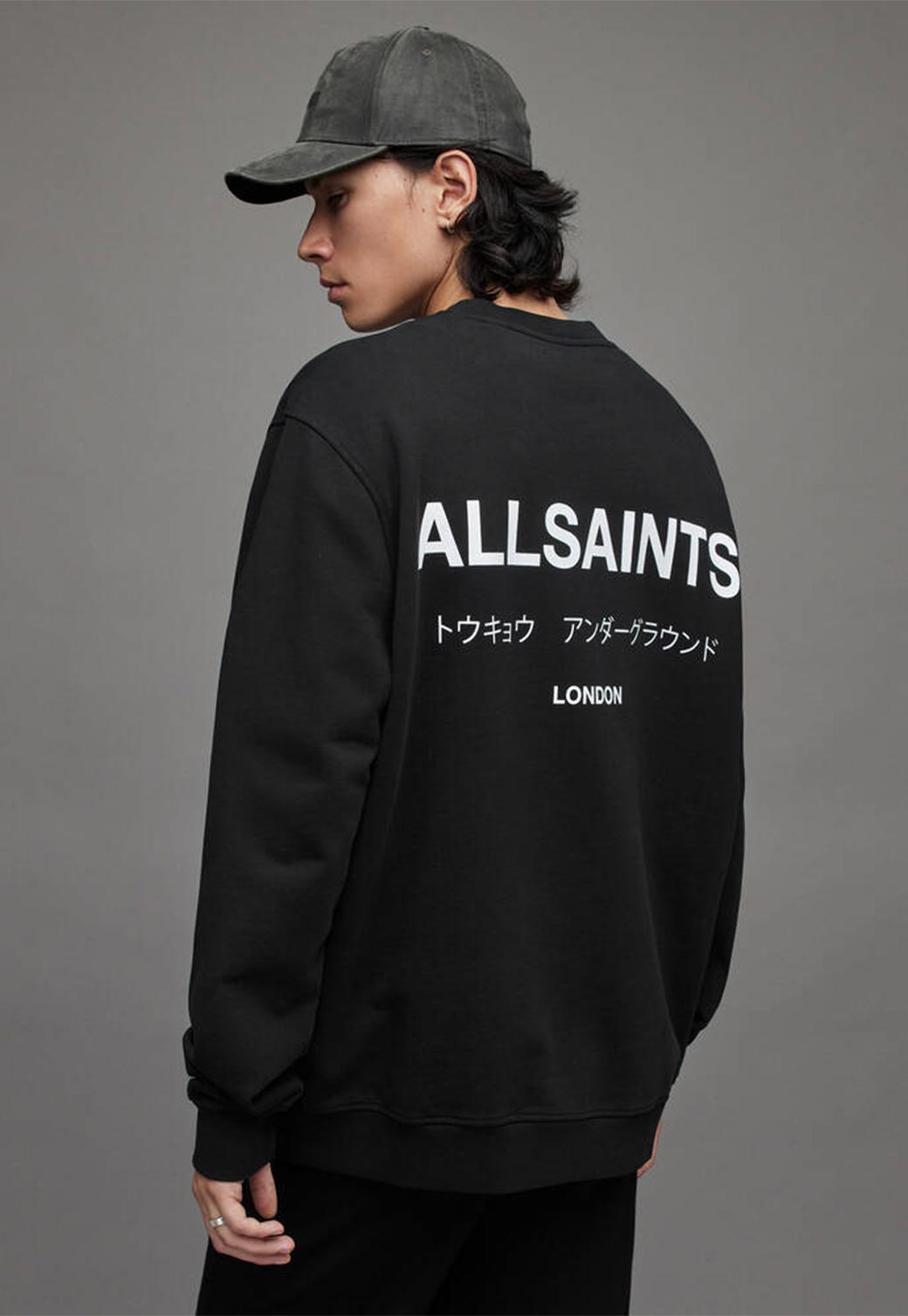 Dim Gray סווטשירט מפתח עגול לגברים Underground ALLSAINTS