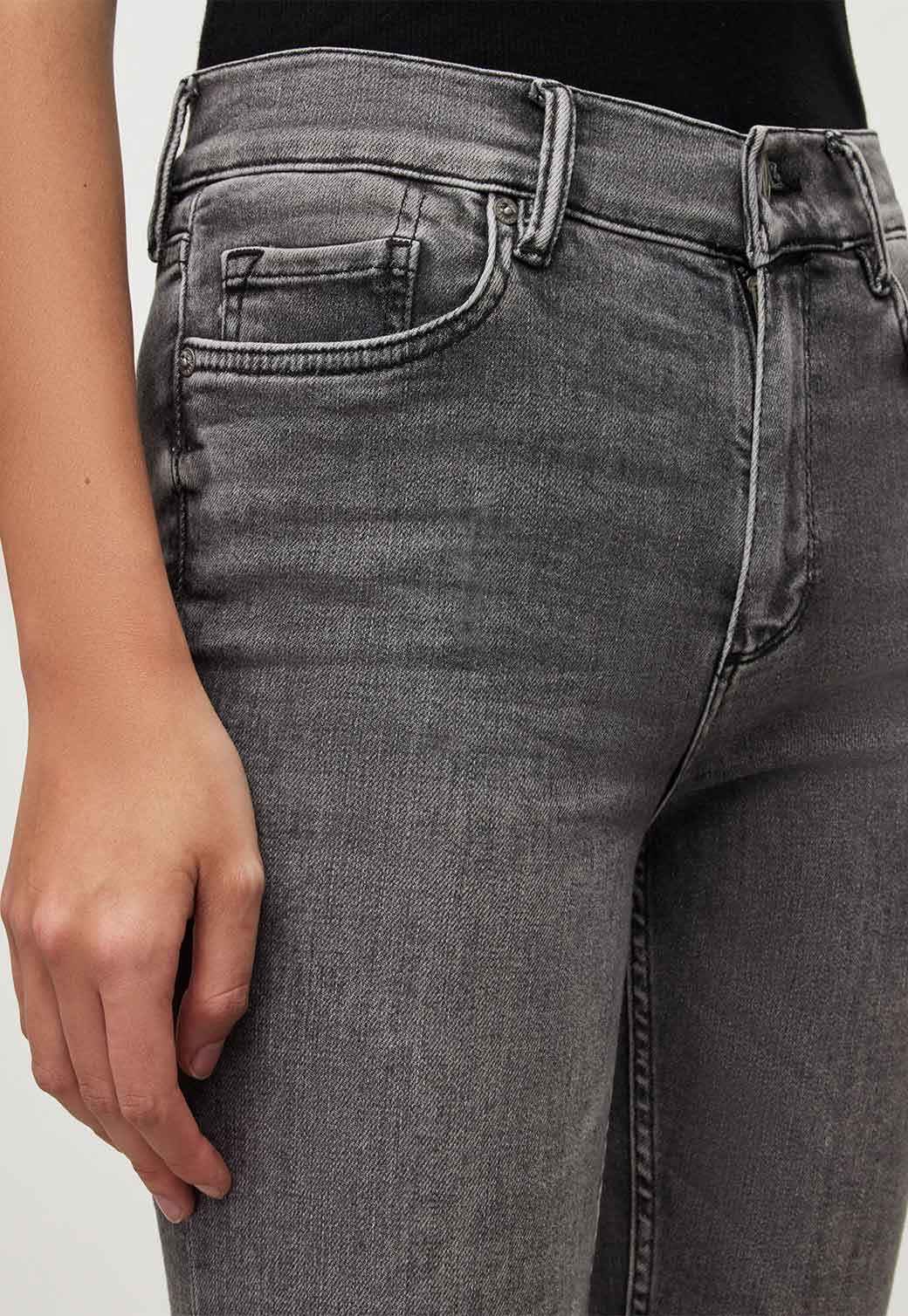 Dark Slate Gray ג'ינס סקיני ארוך לנשים Dax ALLSAINTS