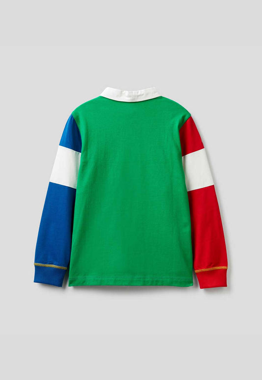 Sea Green חולצת פולו צבעונית לילדים BENETTON