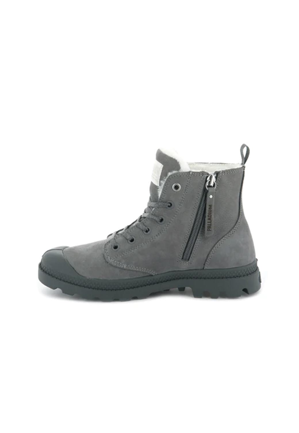 Dim Gray מגפיים עם פרווה לנשים Pampa HI Zip PALLADIUM