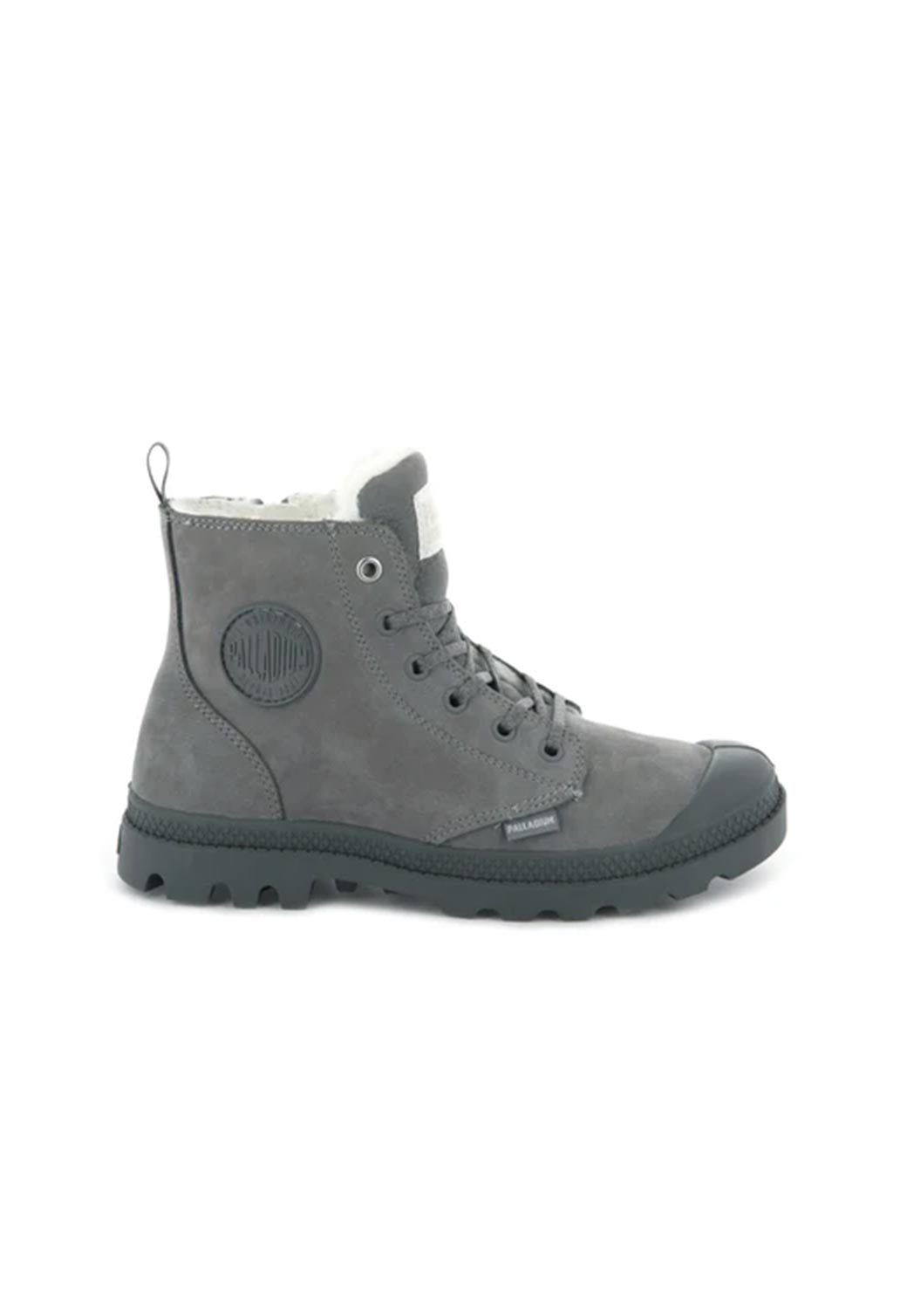 Dim Gray מגפיים עם פרווה לנשים Pampa HI Zip PALLADIUM