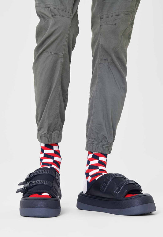 Light Gray זוג גרביים בהדפס גיאומטרי HAPPY SOCKS