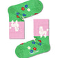 Medium Sea Green מארז גרביים עם הדפס פרחוני לילדים | 3 זוגות HAPPY SOCKS