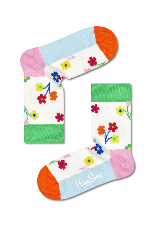 Lavender מארז גרביים עם הדפס פרחוני לילדים | 3 זוגות HAPPY SOCKS