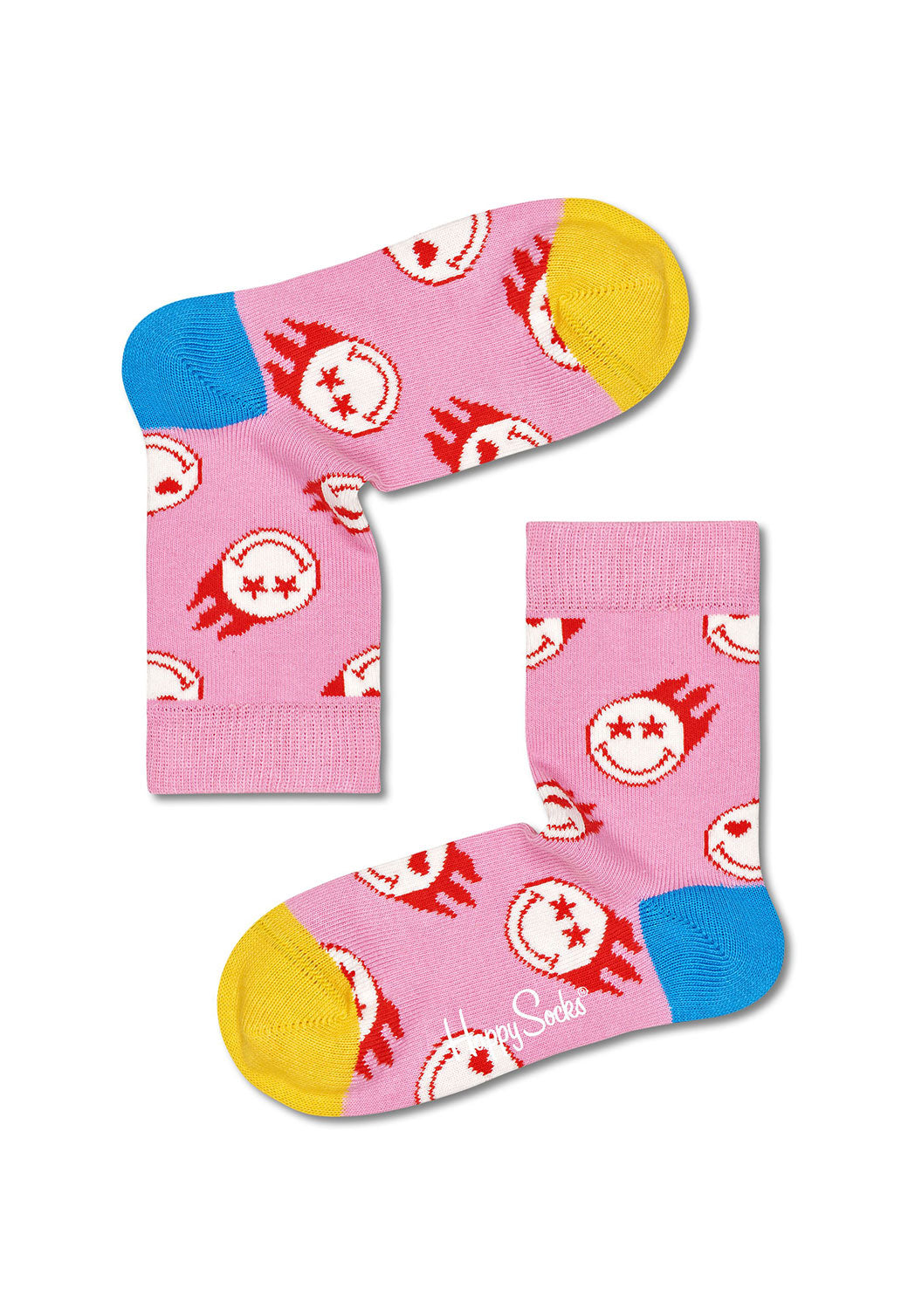 Light Pink מארז גרביים במהדורת סמיילי לילדים | 4 זוגות HAPPY SOCKS