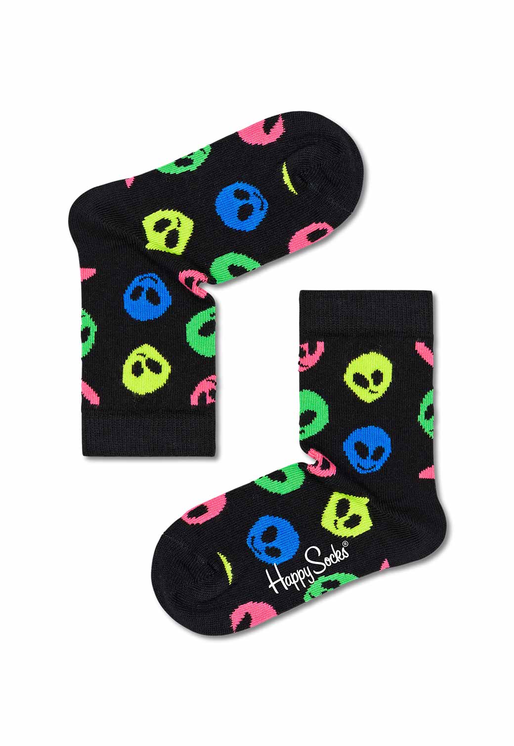 Black מארז גרביים בהדפס צבעוני 4 זוגות | ילדים HAPPY SOCKS