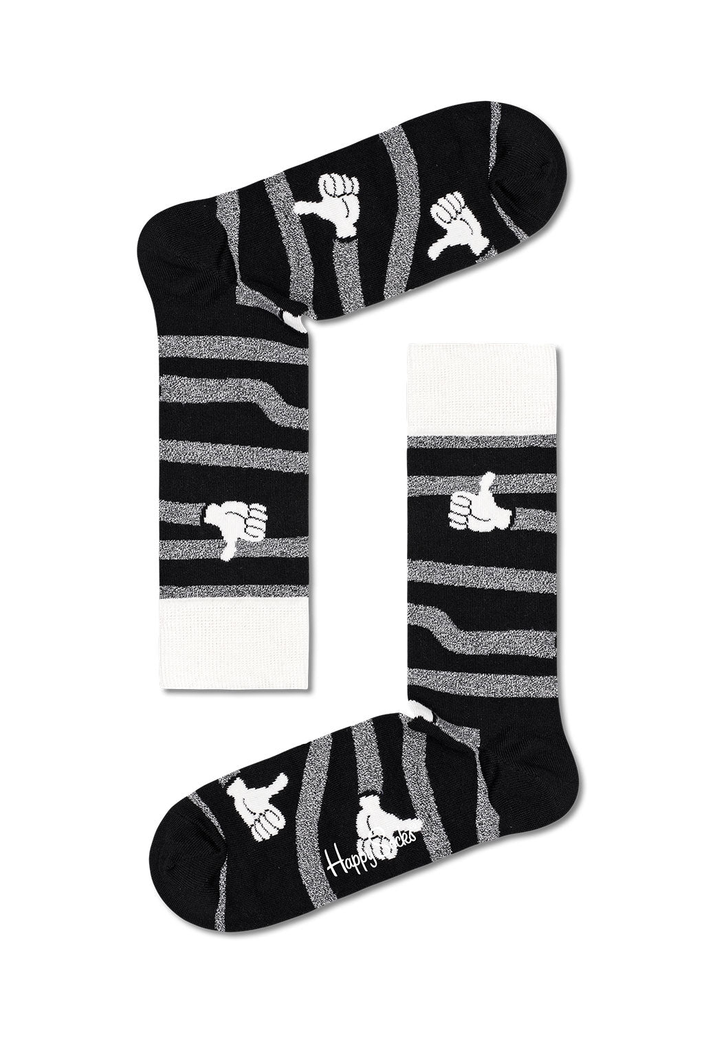 Black מארז גרביים בצבעי שחור לבן | 4 זוגות HAPPY SOCKS