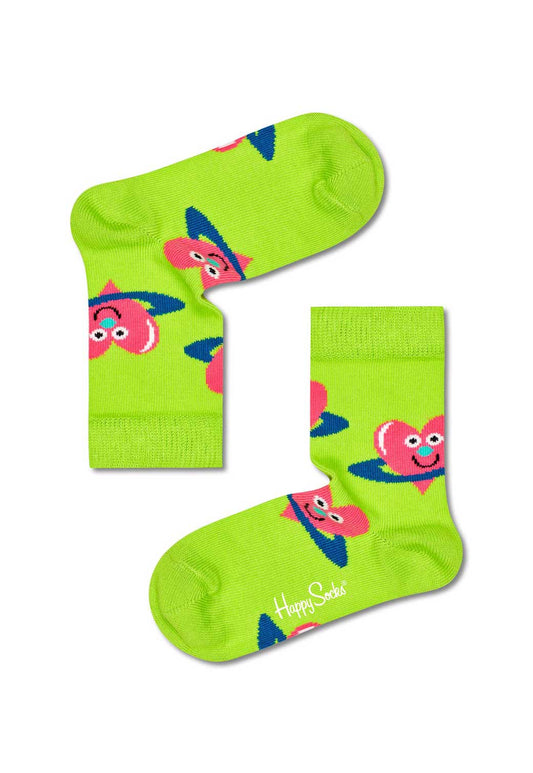 Yellow Green מארז גרביים בהדפס צבעוני לילדים | 3 זוגות HAPPY SOCKS