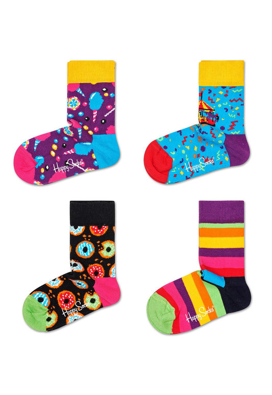 Maroon מארז גרביים בהדפס צבעוני לילדים | 4 זוגות HAPPY SOCKS