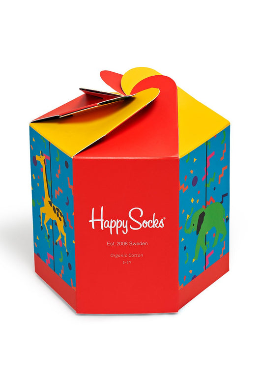 Firebrick מארז גרביים בהדפס צבעוני לילדים | 4 זוגות HAPPY SOCKS